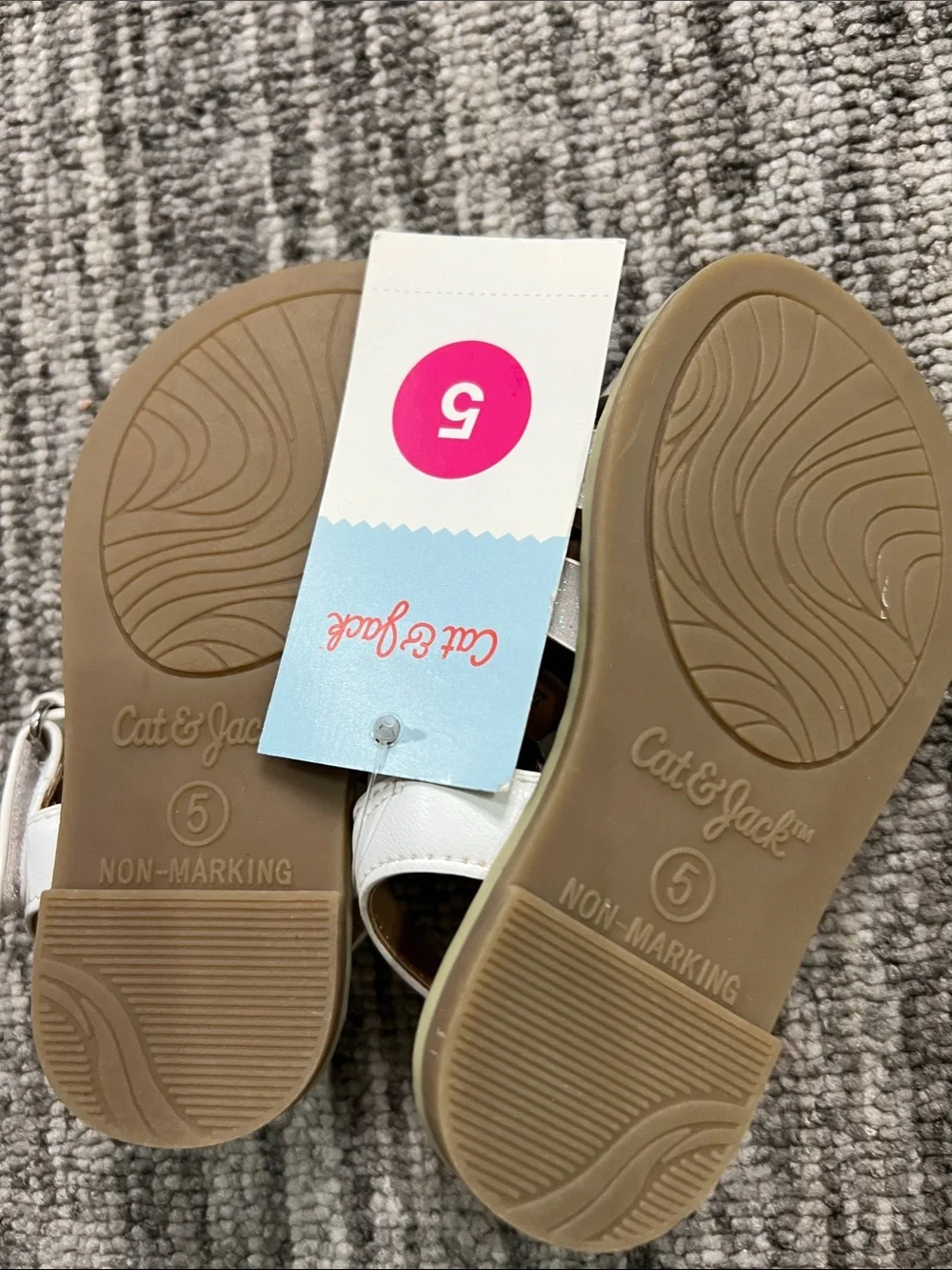 Cat & Jack White Glitter Knot-Strap Sandals Various Sizes - Picture 6 of 7